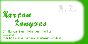 marton konyves business card