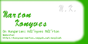 marton konyves business card